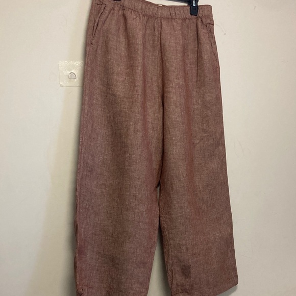 Linen Cynthia Rowley Brown Wide Leg Pants - Picture 1 of 2